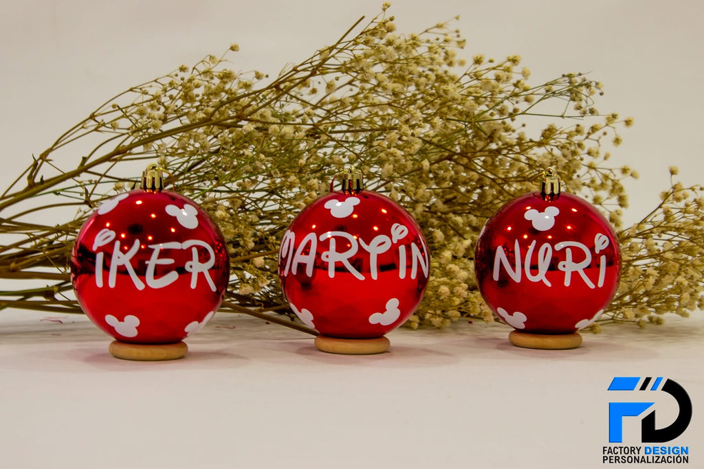 Pack 3 Bolas de Navidad Personalizadas con Nombre