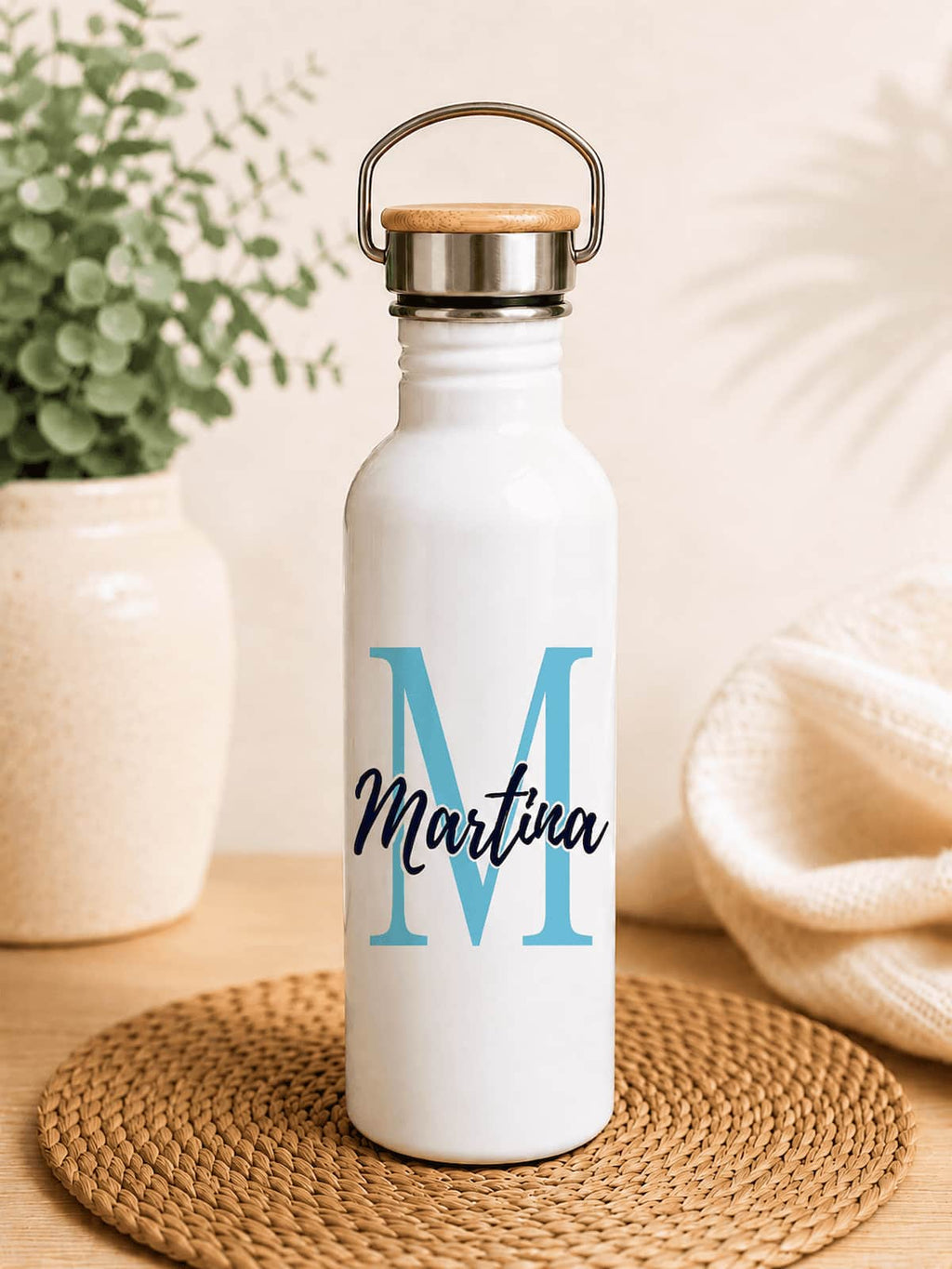Botella Personalizada con Inicial y Nombre