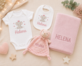 Pack Nacimiento Premium | Body + Babero + Doudou + Manta Personalizado
