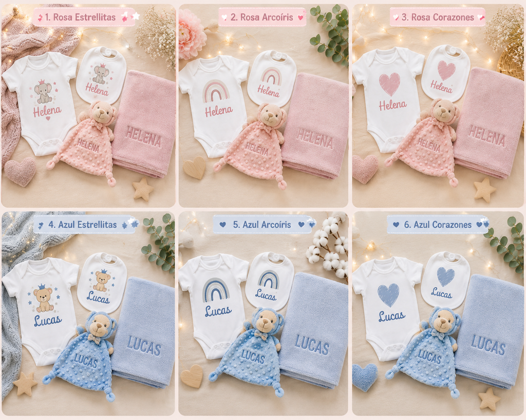 Pack Nacimiento Premium | Body + Babero + Doudou + Manta Personalizado