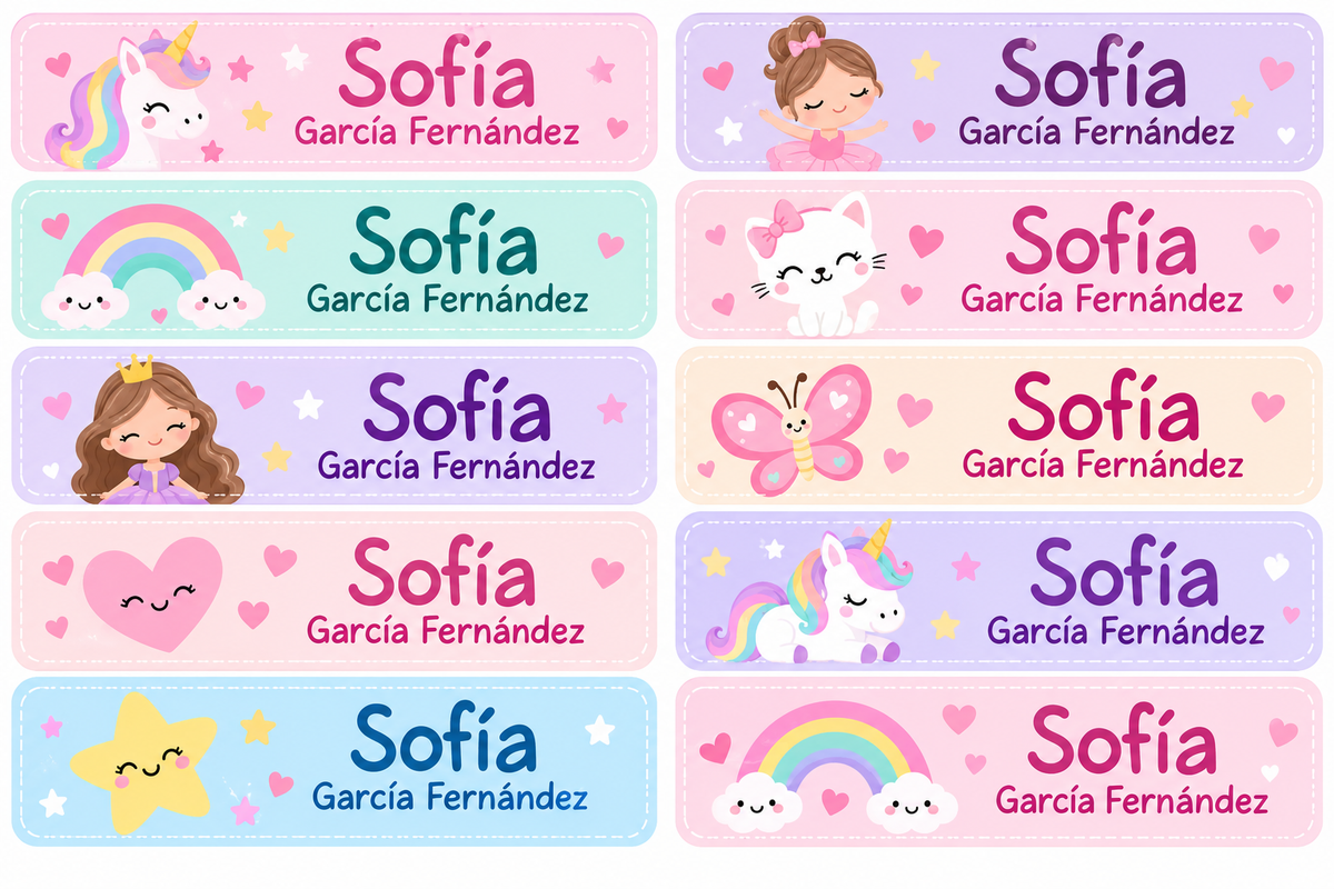 Etiquetas termoadhesivas personalizadas para ropa infantil