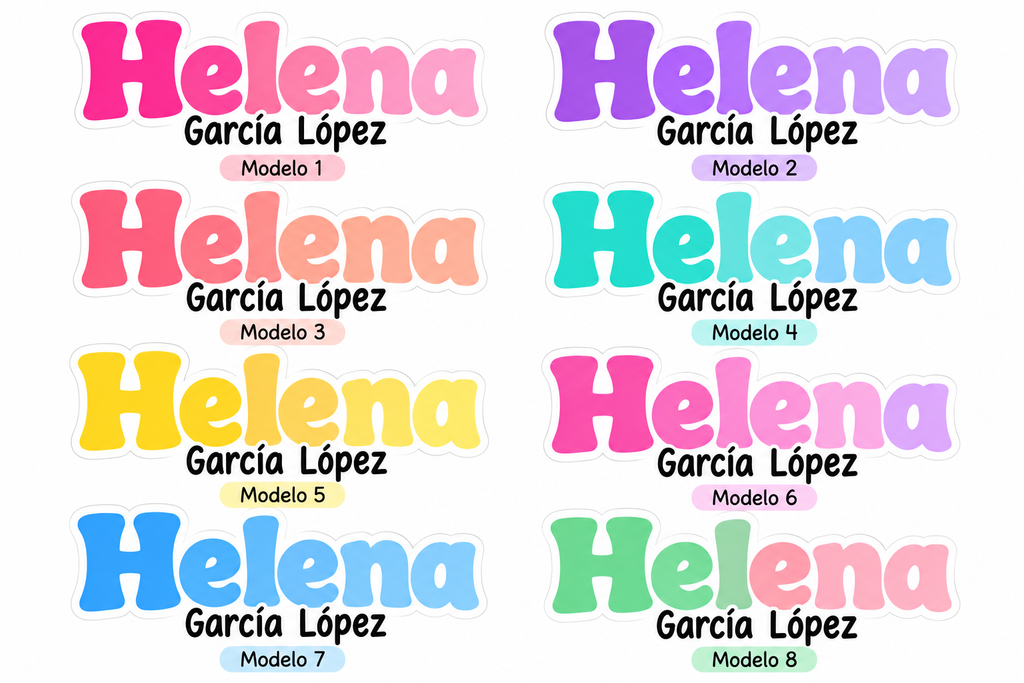 Etiquetas DTF UV personalizadas para material escolar y tuppers