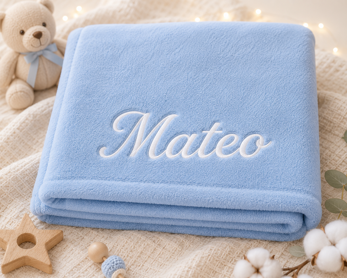 Manta Personalizada Bordada con Nombre | Bebé