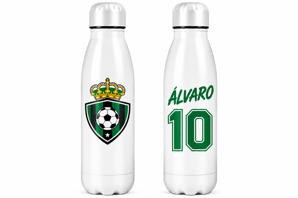 Botella personalizada para equipos de fútbol y eventos